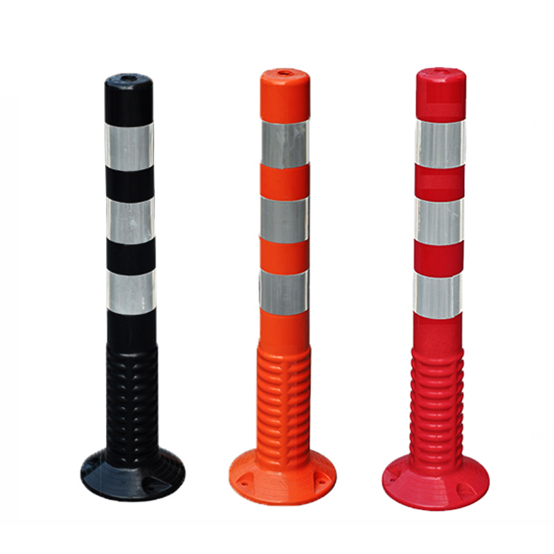 TS004 Bolardos plásticos flexibles de PE con tres bandas reflectantes
