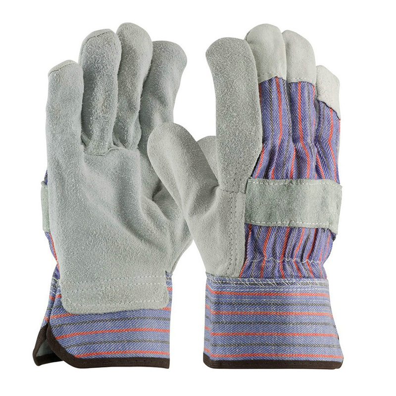 LG001 Guantes de trabajo protectores de doble capa de cuero de vaca