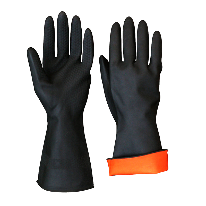 LG034 Guantes de trabajo de caucho resistentes a productos químicos y corrosión