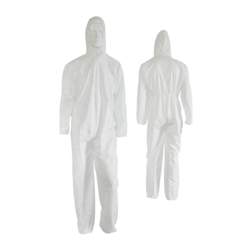 DC01 Mono desechable blanco impermeable con cintura elástica