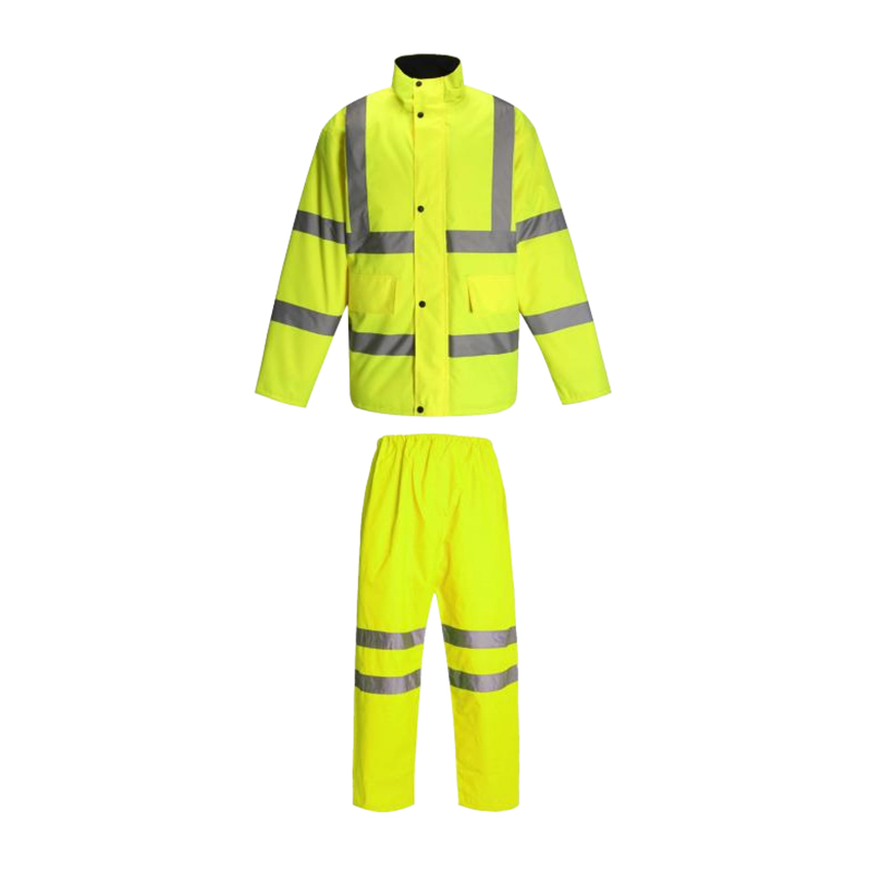 P09 Traje de invierno cálido fluorescente de seguridad con capucha desmontable