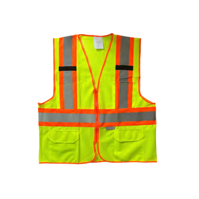 RF012 Chaleco de seguridad reflectante de alta visibilidad con bolsillos y cremallera 100% poliéster