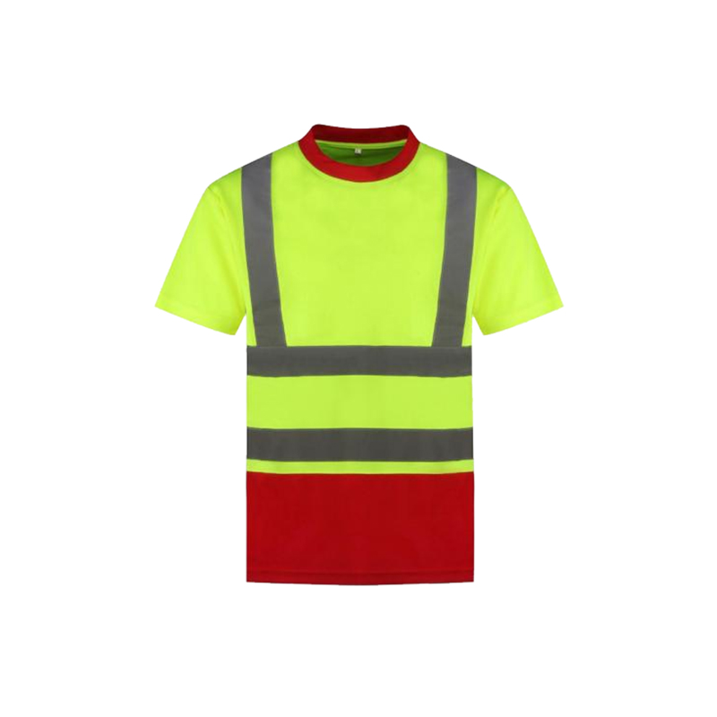 S05 Camisa de trabajo de manga corta de sarga de algodón con cinta reflectante fuerte de 5 cm