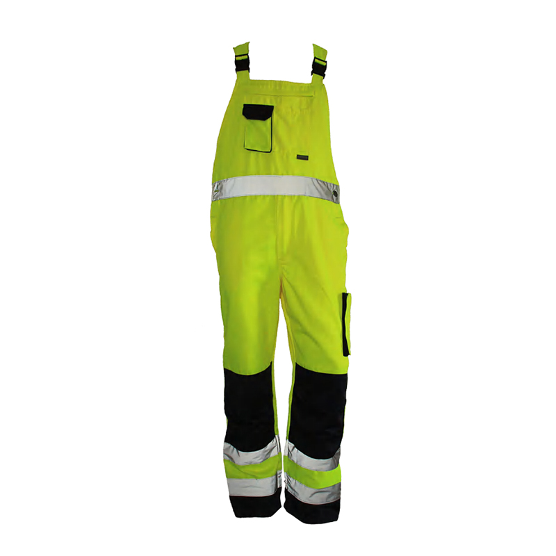 T14 Pantalones con peto reflectantes de seguridad con múltiples bolsillos y alta visibilidad