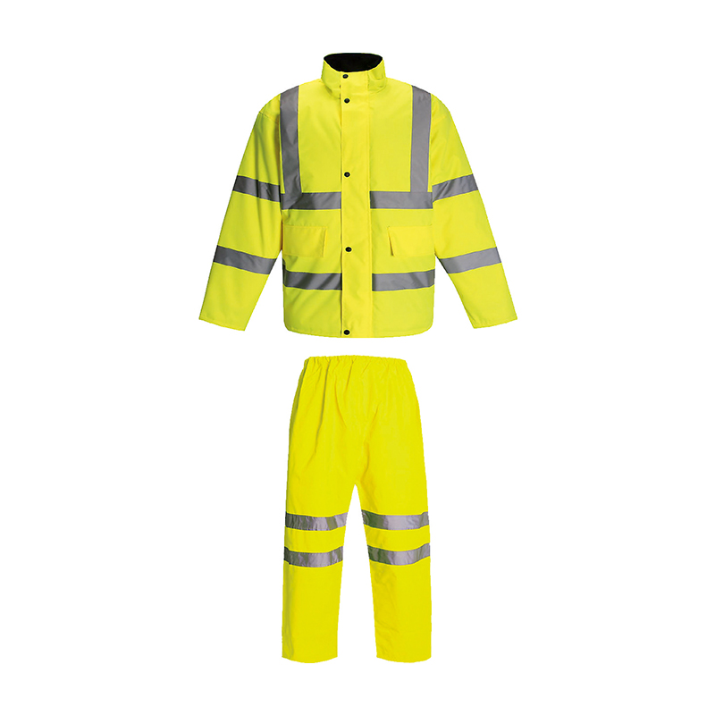 P09 Traje de invierno cálido fluorescente de seguridad con capucha desmontable